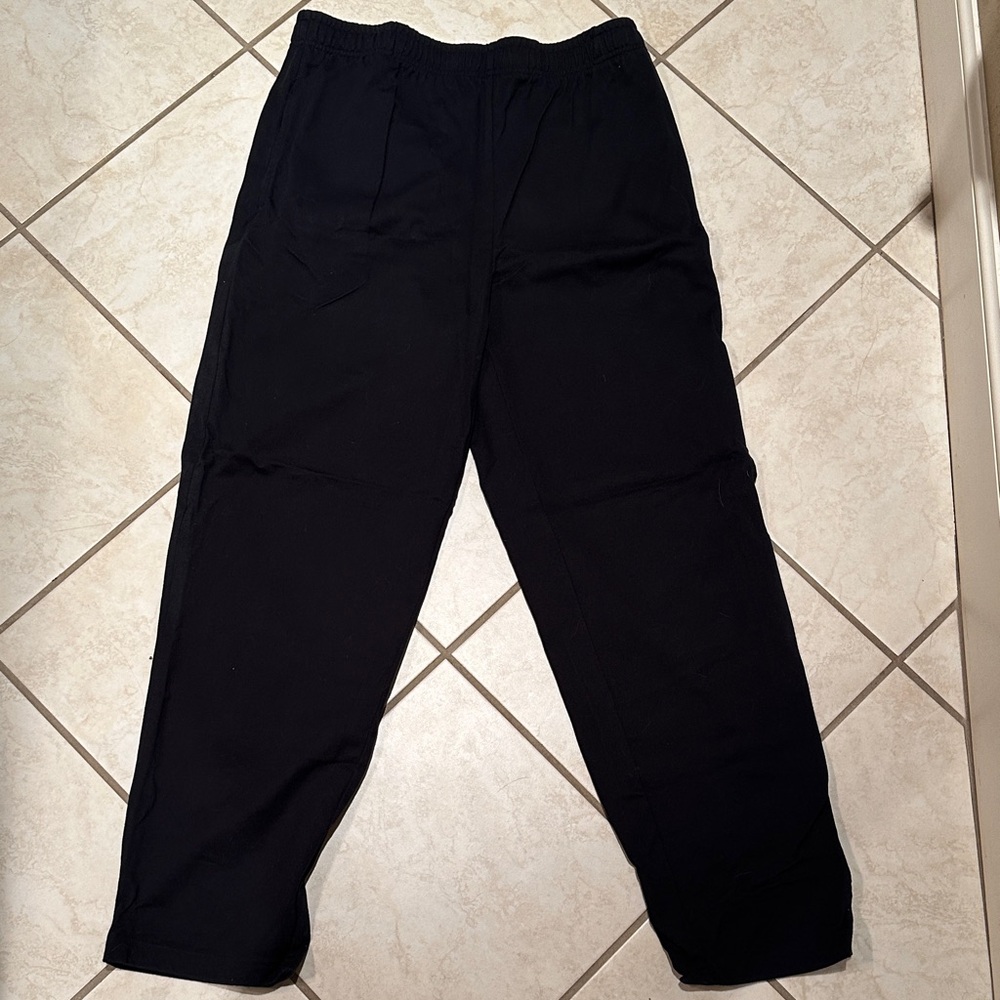 Lands' End Men's Black Elastic-Waist Jogger Pants large 34-36 good condition